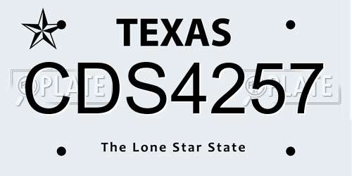 CDS4257 Texas License Plate