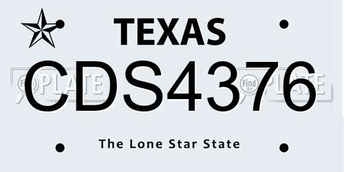 CDS4376 Texas License Plate