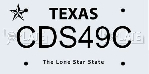CDS49C Texas License Plate