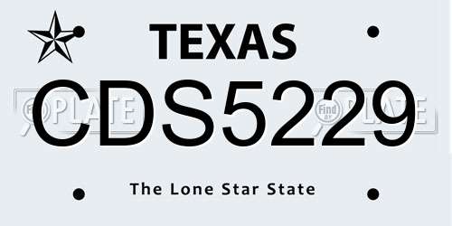 CDS5229 Texas License Plate