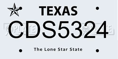 CDS5324 Texas License Plate