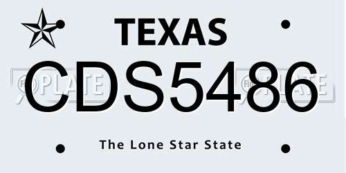 CDS5486 Texas License Plate