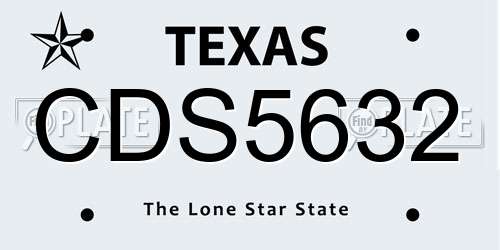 CDS5632 Texas License Plate