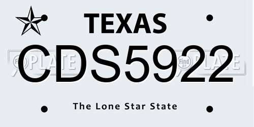 CDS5922 Texas License Plate