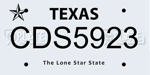 CDS5923 Texas License Plate