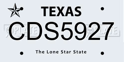 CDS5927 Texas License Plate