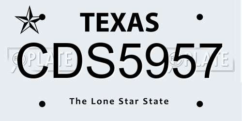 CDS5957 Texas License Plate