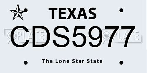 CDS5977 Texas License Plate