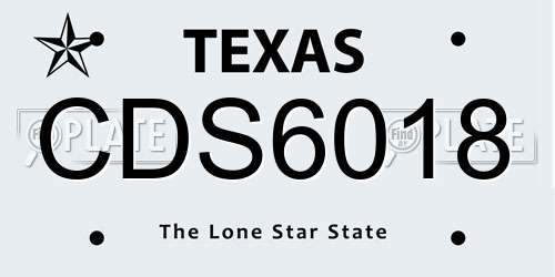CDS6018 Texas License Plate