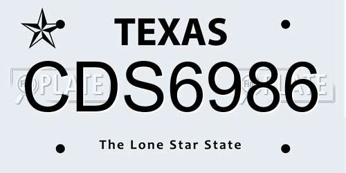 CDS6986 Texas License Plate