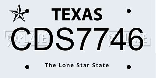 CDS7746 Texas License Plate