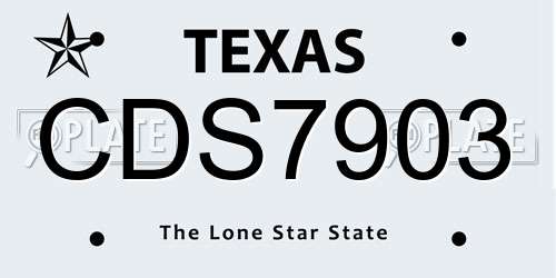 CDS7903 Texas License Plate