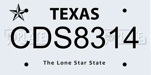 CDS8314 Texas License Plate
