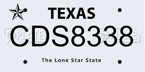 CDS8338 Texas License Plate