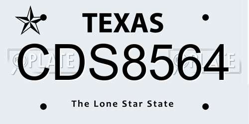 CDS8564 Texas License Plate