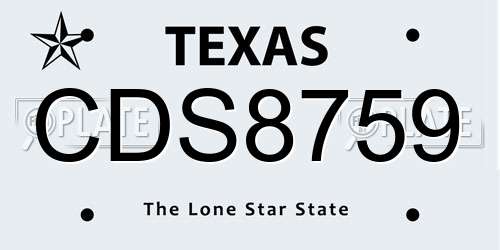 CDS8759 Texas License Plate