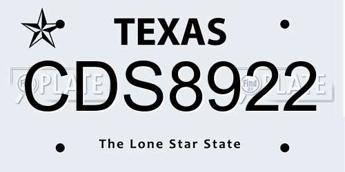 CDS8922 Texas License Plate