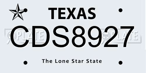 CDS8927 Texas License Plate