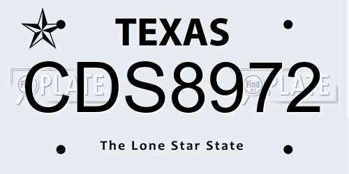 CDS8972 Texas License Plate