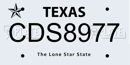 CDS8977 Texas License Plate