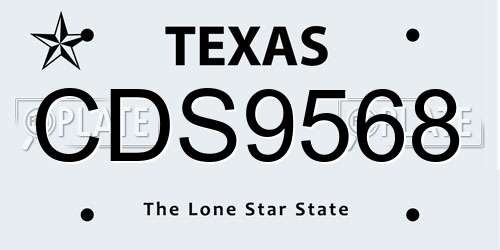 CDS9568 Texas License Plate