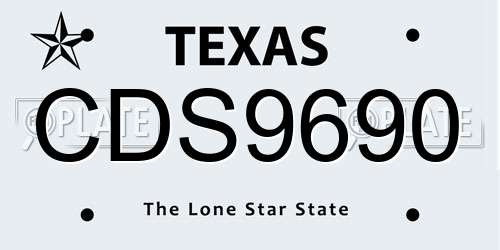 CDS9690 Texas License Plate