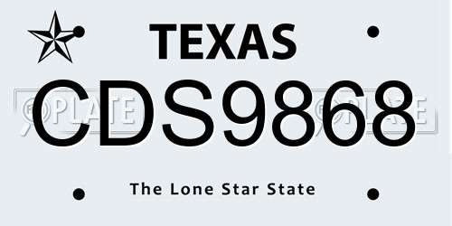 CDS9868 Texas License Plate