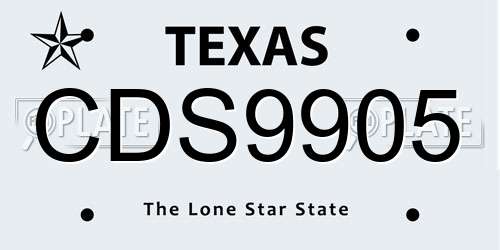 CDS9905 Texas License Plate