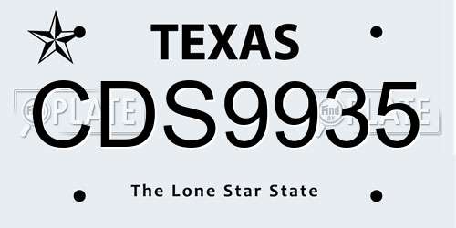 CDS9935 Texas License Plate