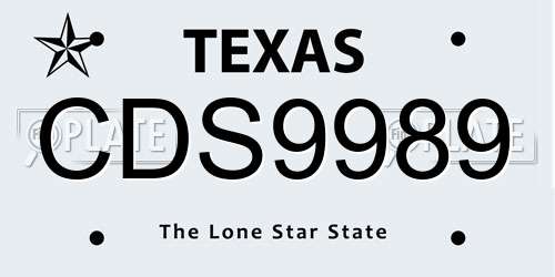 CDS9989 Texas License Plate