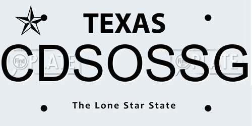 CDSOSSG Texas License Plate