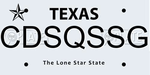 CDSQSSG Texas License Plate