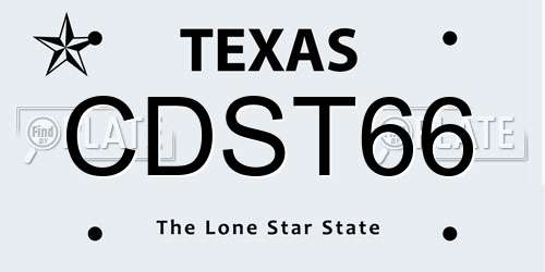 CDST66 Texas License Plate