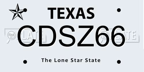 CDSZ66 Texas License Plate