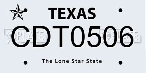 CDT0506 Texas License Plate