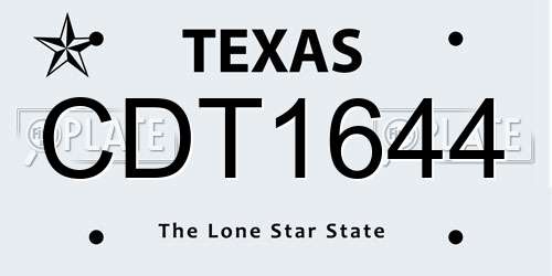 CDT1644 Texas License Plate