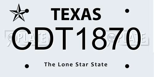CDT1870 Texas License Plate