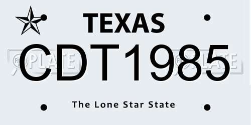 CDT1985 Texas License Plate