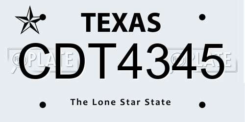 CDT4345 Texas License Plate