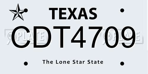 CDT4709 Texas License Plate