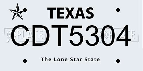 CDT5304 Texas License Plate