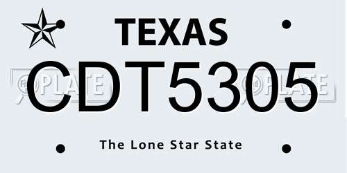 CDT5305 Texas License Plate