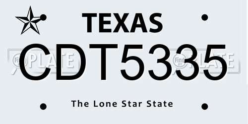 CDT5335 Texas License Plate