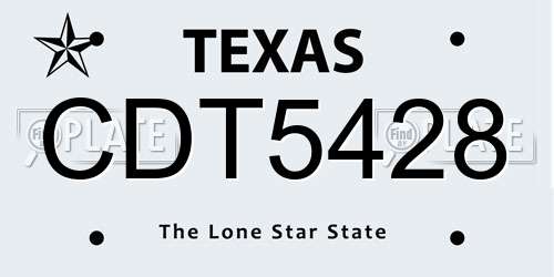 CDT5428 Texas License Plate