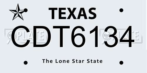 CDT6134 Texas License Plate