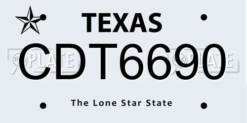 CDT6690 Texas License Plate