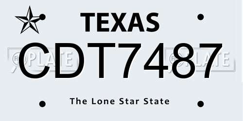 CDT7487 Texas License Plate
