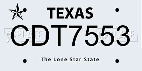 CDT7553 Texas License Plate