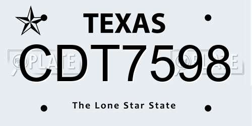 CDT7598 Texas License Plate