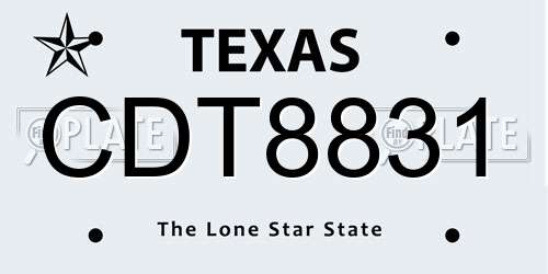 CDT8831 Texas License Plate
